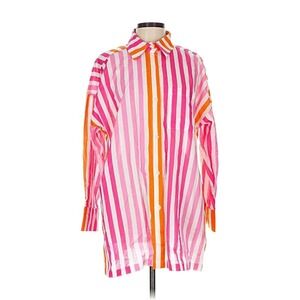 Beach Riot Multi Stripe Cotton Button up Casual top Swim Cover Size‎ Medium